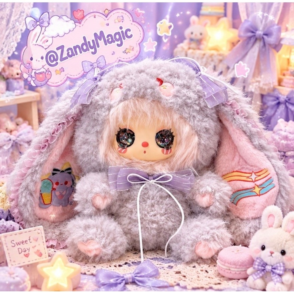 Liila 600% V3 Masquerade Party "Pearl Glitter Eyes"Pastel Purple Plush Blind Box